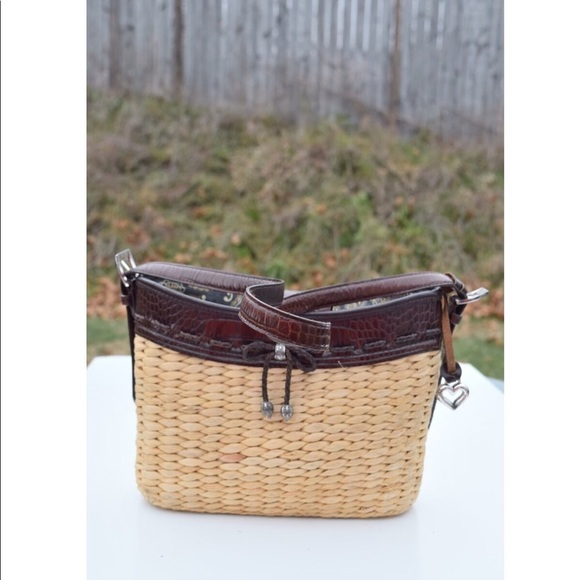 Brighton woven basket & leather bag - Picture 1 of 8